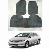 7D Floor Mats Plain Black For Honda Civic 2003 to 2012